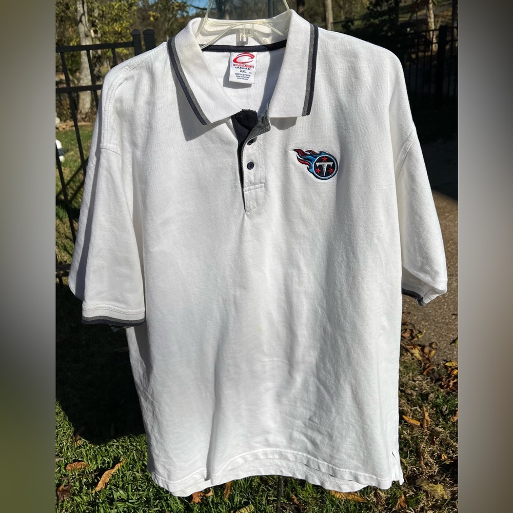 Cadre Athletic Y2K Tennessee Titans Men’s Polo, White, XXL